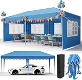 Pavillon 3x6,mit 4 Seitenteilen,Faltpavillon Wasserdicht,Stabil Winterfest,Partyzelt,Tente de...
