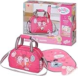 Zapf Creation 832455 BABY born Wickeltasche - Puppenwickeltasche in rosa grau inkl. Wickelunterlage,...
