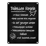 trendaffe - Toilettenregeln Blechschild in 15x20 cm - Metallschild Dekoschild