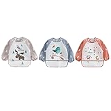 Yanmis Verstellbare, Waschbare Baby-Lätzchen mit Aufbewahrung für Essensreste, 3-teiliges...