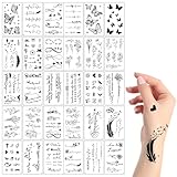 Tattoo Aufkleber, 30 Blätter 150+ Stück Fake Tattoos, Temporäre Tattoos, Erwachsene und Kinder 3D...