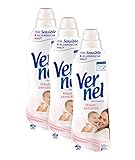 Vernel Hautsensitiv Weichspüler (3x34 Waschladungen), Wäscheduft für sensible & allergische Haut...