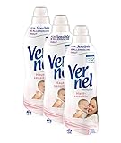 Vernel Hautsensitiv Weichspüler (3x34 Waschladungen), Wäscheduft für sensible & allergische Haut...