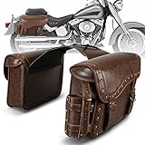 NICECNC Motorrad Satteltaschen PU Leder, 25L GroßE KapazitäT Seite Satteltaschen Mit...