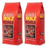 20kg Premium Holzkohle Unsere Beste 100% Made IN Germany Grillkohle Grillbriketts für Kugelgrill...