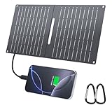 Ecosonique 15W Solar Ladegerät für Handy, IP67 Wasserdicht Faltbar Solarpanel für Handy,mit...