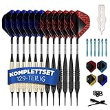 DartPro Dartpfeile mit Kunststoffspitze – 12 Dartpfeile für elektronische Dartscheibe [18g] –...