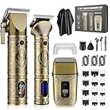 Haarschneidemaschine Profi,Barttrimmer Nasenhaartrimmer, Clipper und Trimmer Set,Rasierer Herren...
