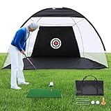 REDCAMP 10x7ft Golf Übungsnetz mit Rasen, Golf Training Netz mit Schlagmatte für Indoor/Outdoor...