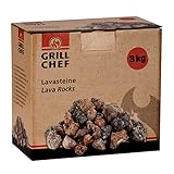 GRILLCHEF Lavasteine 3kg | Nachfüllpackung für Lavastein-Gasgrills | Gleichmäßige...