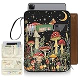 Bolimoss Mushroom Book Sleeve Pouch, Book Cover Case with Handle, PU Leather Waterproof Kindle...