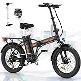 HITWAY E Bike 20' 3,0 Fat Tire Elektrofahrrad E-Fahrrad klapprad,250W/36V/11,2Ah Akku,Max.Reichweite...