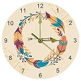 25,4 cm große arabische Ziffern-Wanduhr, leise Qualität, Quarz, batteriebetrieben, runde...