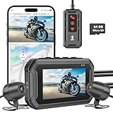 IXROAD Dashcam Motorrad, 1080P WDR Motorrad Kamera Vorne und Hinten, Dash Cam Wasserdicht mit WiFi,...