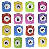 Zuzer Motivstanzer 16 Stück Papierstanzer Motivlocher Stanzer Set,Mini Ausstanzer Kinder...