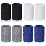 8 Stück Schweißband Handgelenk Schweißbänder Baumwoll Schweißband Arm für Tennis Fußball...