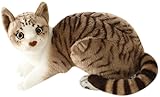 elemhome Plush Toys Soft Toys Stofftiere Katze getigertes Stofftier Plüsch Realistisches Leben wie...
