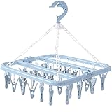 Retoo Faltbarer Wäscheständer with 32 Clips Drehhaken Winddicht Kleiderbügel Sockenhalter...