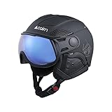 CAIRN - Helios Evolight Nxt Matt Black Helm mit Visier 2022 – Mattschwarz – 55/57 –...