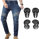 CTBQiTom Herren Motorrad Jeans Motorrad Hosen Schutz Motorradhose mit Abnehmbarer CE...