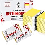 ALPHA MEDICAL 12x Premium Rettungsdecke in Gold/Silber - im Vorteilspack - 210 x 160cm - Erste Hilfe...