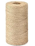 G2PLUS 100M Jutegarn Schnur, 1.5MM Jute Schnur, 2-Lagig Bastelschnur Dekokordel Perfekt für DIY...