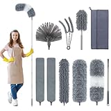 bemece 11-teiliges Staubwedel-Set, Teleskopstaubwedel mit ausziehbarer Stange bis 250 cm, ideal für...