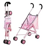 BABY born Stroller mit Tasche, faltbarer Puppenwagen mit 3-Punkt-Gurt, 62 cm Griffhöhe, 832547 Zapf...