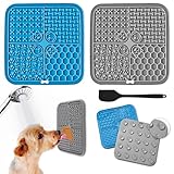 ROELLY Schleckmatte, 2er-Set, Leckmatte für Hunde Mit Silikonspatel, Slow Feeder, Hundesachen, Mit...