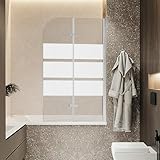 Vkechh 100x140cm Duschwand für Badewanne, 2-Teilig Faltbar Duschabtrennung badewanne,Badewannen...