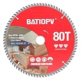 BATIOPV Kreissägeblatt 254x30 mm x 80 Zähne - Präzise Schnitte für Holz, Spanplatten, Sperrholz,...