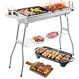 Holzkohlegrill XXL(73 * 28 * 76cm),Tragbarer Kohlegrill, Klappgrill Edelstahl, Outdoor BBQ Charcoal...