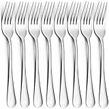 CoKeeSun Gabeln 8 Stück, 20.5cm Edelstah Gabeln Set, Silber Tafelgabeln Modernes Besteck Gabel Set,...