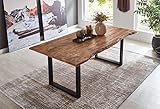 SAM Esstisch Dora 180 x 90 cm, Mangoholz massiv, lackiert & naturfarben, Baumkantentisch mit...