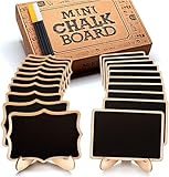 OleOletOy 20 STK. Abwischbare Mini Tafel mit Löschbar Kreidemarker - Klein Holz Kreidetafel mit...