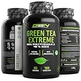 Green Tea Extreme - 180 Kapseln - 1370 mg Grüner Tee Extrakt pro Tagesdosis - 95% Polyphenole & 45%...