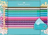 FABER-CASTELL 201641 - Geschenkset Sparkle, 20 Buntstifte und eine Sleeve Spitzdose Mini