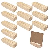 Uootach 12 Stück Kartenhalter Holz, 7cm Rechteck Menükartenhalter aus Buchenholz,...