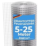 KrapTrap Volierendraht Drahtgitter I 19x19mm I 1m x 5m x 1,45mm I verzinkt I Drahtgitter als...