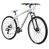 Galano Mountainbike 29 Zoll Hardtail MTB Fahrrad Ravan 24 Gänge Bike 3 Farben (weiß/grün, 48 cm)