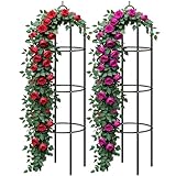 Gardebruk® 2X Rosensäule 200x40cm Metall Stabil Wetterfest Garten Rankgitter Rankhilfe Ranksäule...