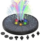 3W Solar Springbrunnen, 2023 Upgrade Solarbrunnen Teichpumpe Solar mit 8 Effekte, Solarbrunnen für...