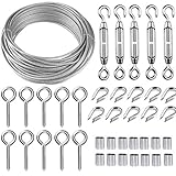 TooTaci Drahtseil 2mm Edelstahl, 30M Drahtseil Rankhilfe Set, M5 Seilspanner Edelstahl, 2mm...