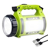 EULOCA LED Handscheinwerfer, Wiederaufladbare CREE Akku Handlampe mit 2600mAh Powerbank Camping...