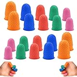 OTTYMO 20 Stück Fingerschutz Gummi Fingerspitzen 5 Farben Fingerkappen Zählfinger Fingerschutz...