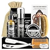 MXTIMWAN Bartpflege Set für Männer 10 Teilig, Geschenke Bart Set Herren mit Bartshampoo, Bartöl,...