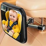 Spiegel Auto Baby Rückbank mit Hakenclip, 360° Drehbar, 100 % Bruchsicher, Verstellbarer...
