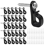 30 Stück Q Hanger Schraubhaken, Schraubhaken Haken Weihnachtslichter Haken Hakenschrauben Klein...
