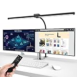 brightower Doppelkopf Schreibtischlampe LED Dimmbar, 24W 80CM Schreibtischlampe klemmbar für...