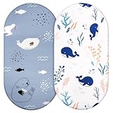 Aolso Baby Matratzenschoner Spannbettlaken, 2er Pack Stubenwagen Bezug 84 * 41cm,Kinderwagen...